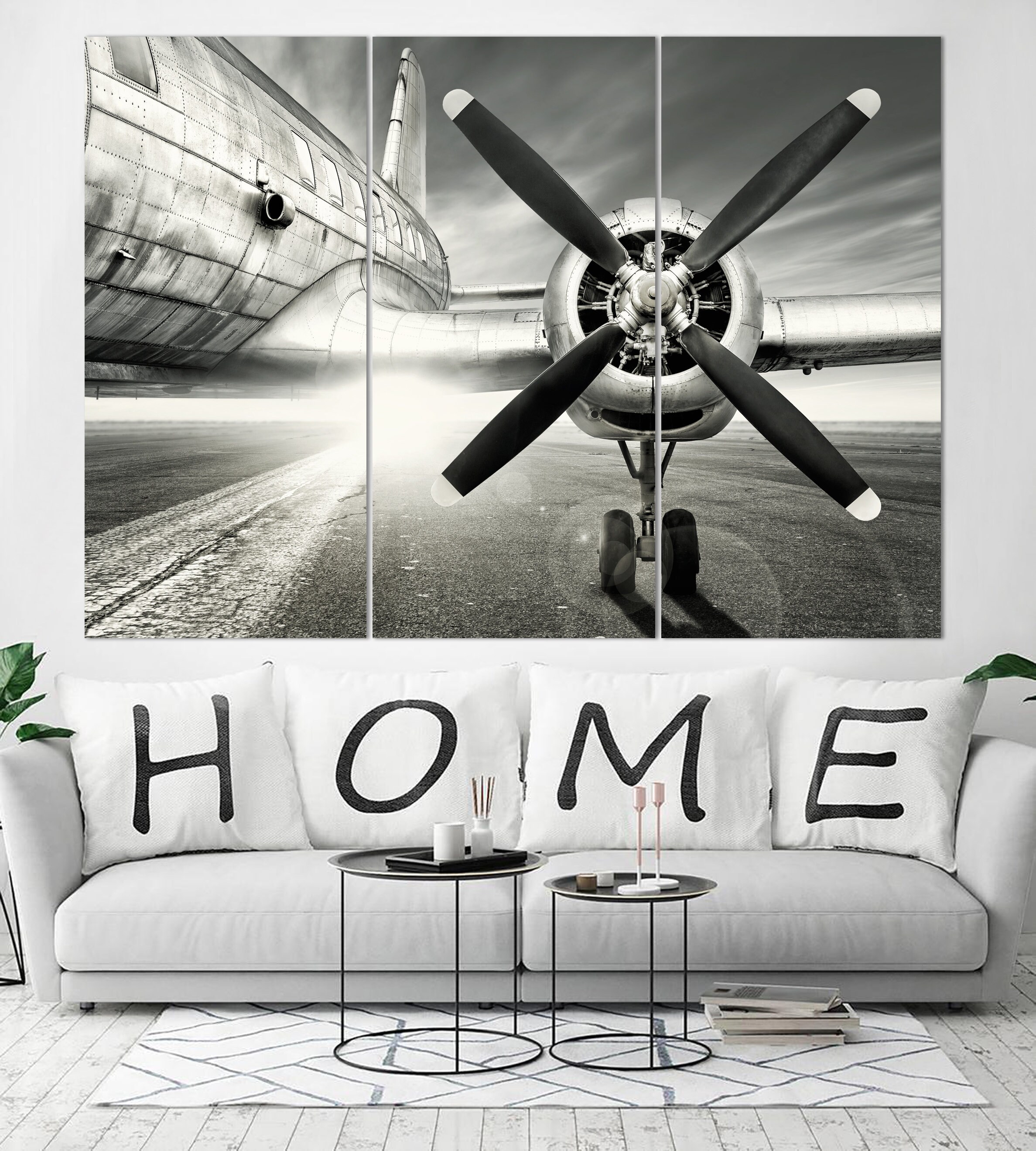 Aviation Canvas Wall Art Airplane Propeller Print Aviation Etsy