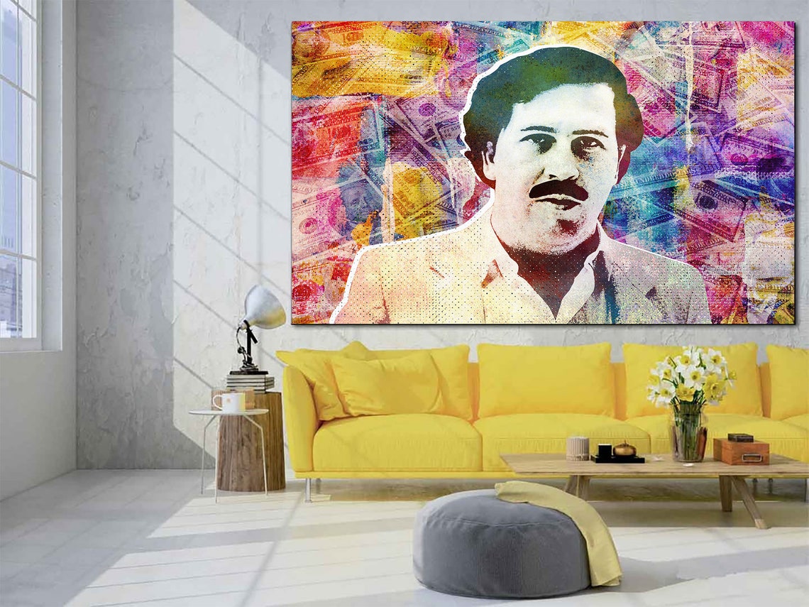 Pablo Escobar Canvas Wall Art Pablo Escobar Poster Abstract Etsy