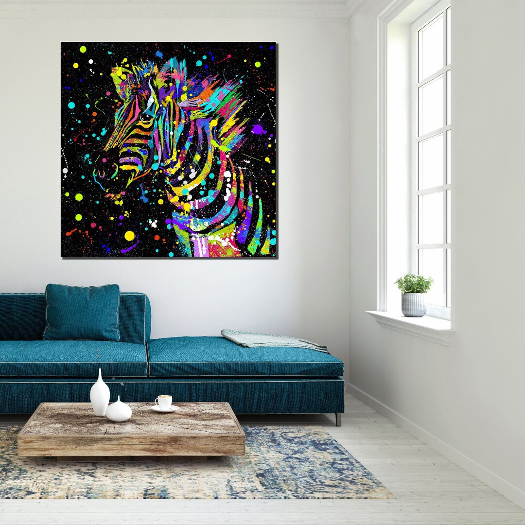 Abstract Zebra Poster Original Colorful Animal Wall Print Creative