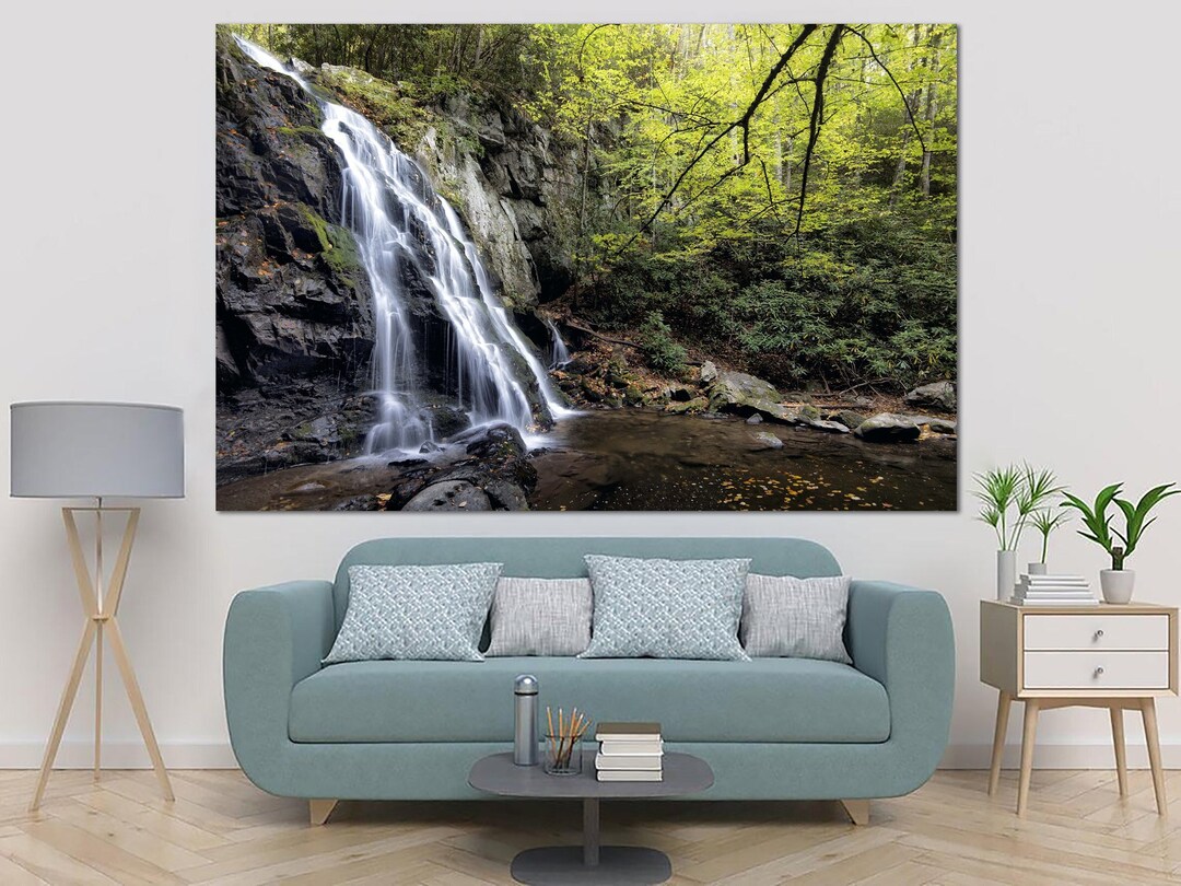 Forest River Canvas Wall Art Nature Print Green Forest Poster - Etsy