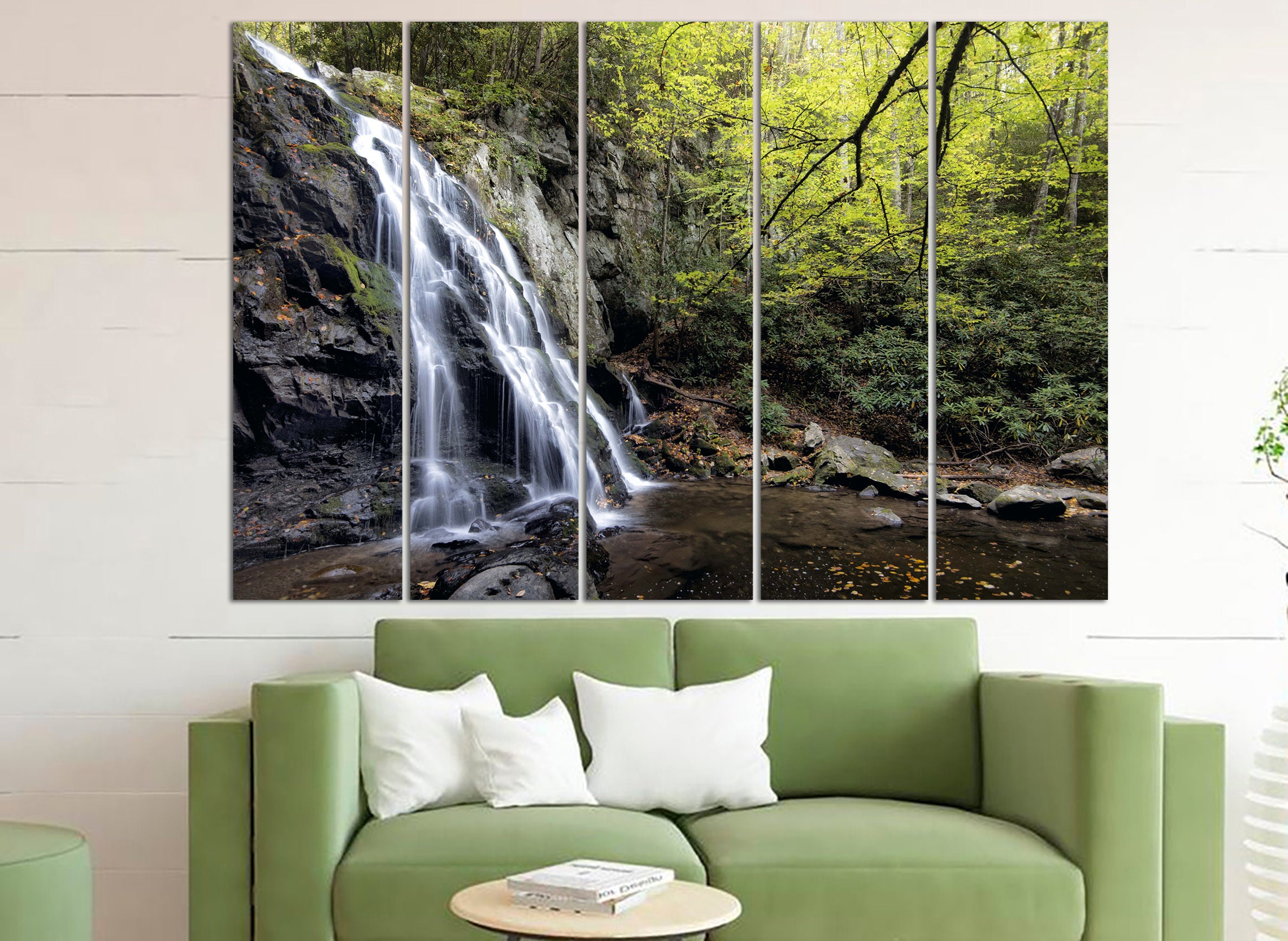 Forest River Canvas Wall Art Nature Print Green Forest Poster - Etsy