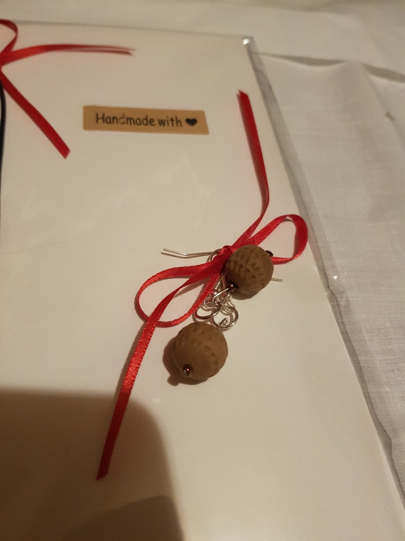 Marble and Wood Bead Jewelry Set Clay