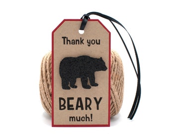 Bear Thank You Tags; Lumberjack Thank You Tags; Bear Tags; Lumberjack Birthday Party; Lumberjack Favor Tags; Favor Tags; Thank You Tags