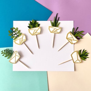 Succulent Cupcake Toppers, Greenery Party, Succulent Birthday, Succulent Baby Shower, Succulent Bridal Shower, Garden Party image 3