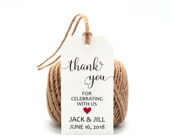 Personalized Wedding Thank You Tags; Rustic Wedding Thank You Tags; Wedding Favor Tags