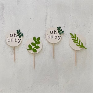 Greenery Baby Shower Cupcake Toppers