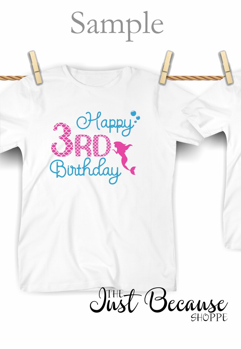 Download Happy 3rd Birthday Mermaid SVG Cut File 0440 | Etsy