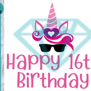 Unicorn Happy 6th Birthday Svg Cut File 0390 Etsy