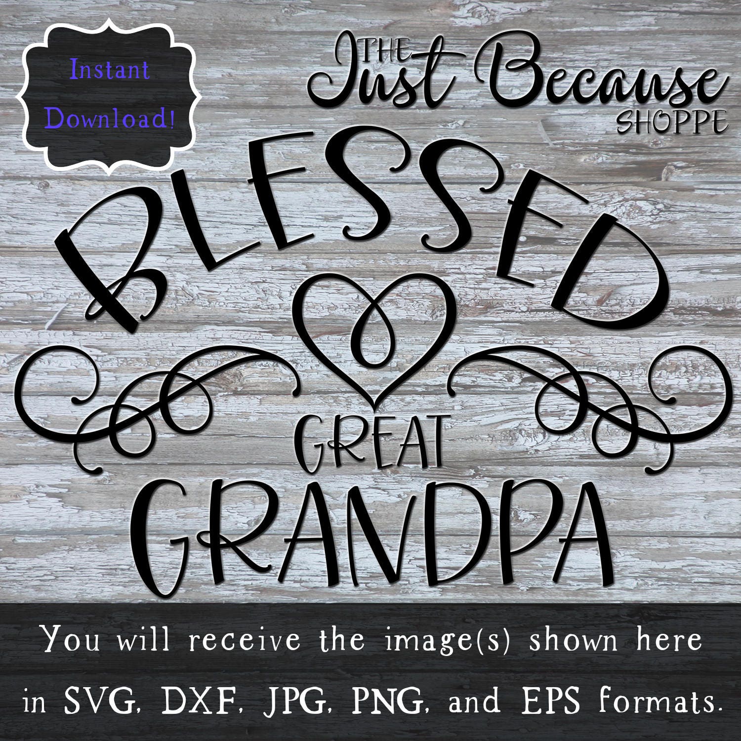 Download SVG Blessed Great Grandpa Family Svg Rustic Decor Svg Tote ...