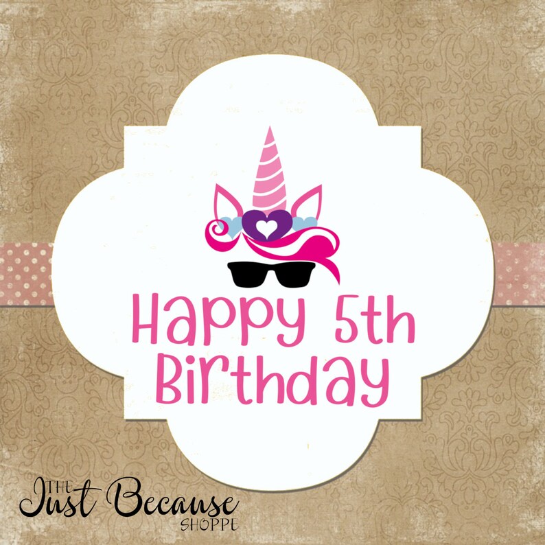 Unicorn Happy 5th Birthday SVG Cut File 0389 | Etsy