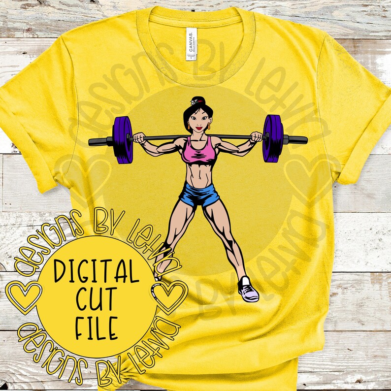 Download Mulan Disney Princess Workout Fitness Layered SVG Digital ...