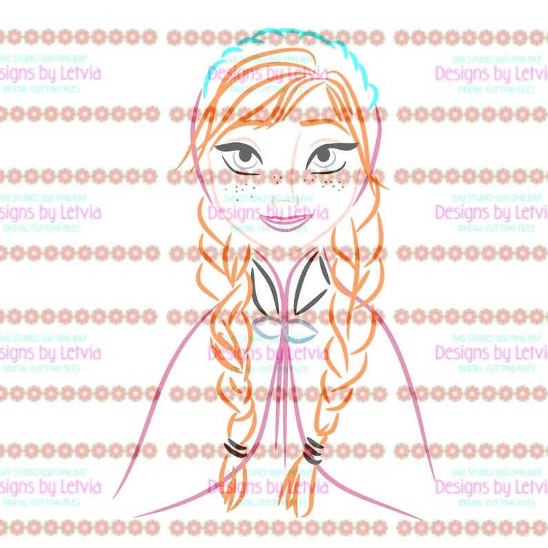 Download Disney Princess Frozen Anna Outline SVG Digital Cut File ...