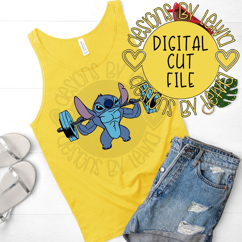 Stitch Workout Fitness Disney Lilo And Stitch SVG Digital Cut Etsy