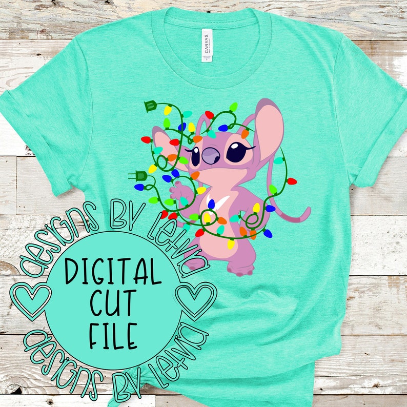 Download Lilo and Stitch Angel Christmas Lights Disney Layered SVG ...