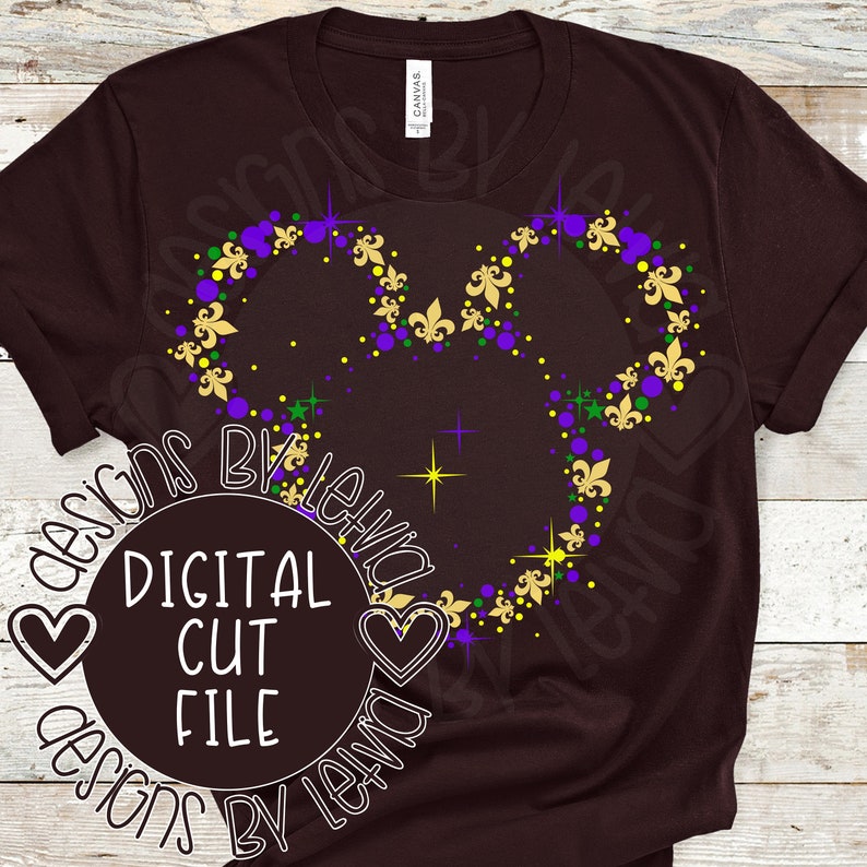 Mickey Head Fleur De Lis Disney Mardi Gras SVG Digital Cut | Etsy