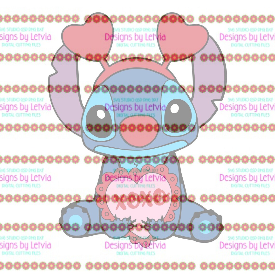 Stitch Valentine s Day Disney Lilo And Stitch Layered SVG Etsy