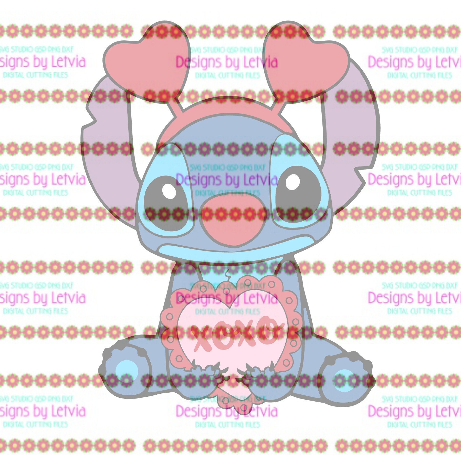 Stitch Valentine's Day Lilo and Stitch Layered SVG Digital - Etsy UK