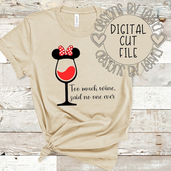 Minnie Mouse Wine Glass Epcot Center Food and Wine Festival Layered SVG Digital Cut File