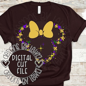 Minnie Head Fleur De Lis Mardi Gras Layered SVG Digital Cut File