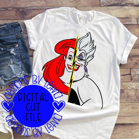 Download Ariel And Ursula Halves Disney The Little Mermaid Layered Svg Etsy