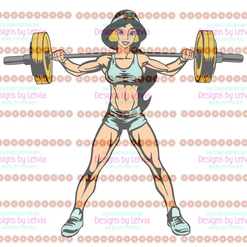 Download Jasmine Aladdin Disney Princess Workout Fitness Layered ...