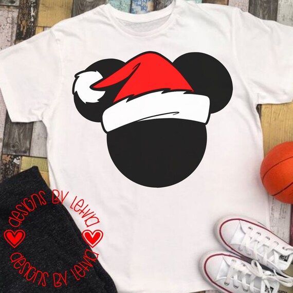 Mickey head Santa Hat SVG | Etsy