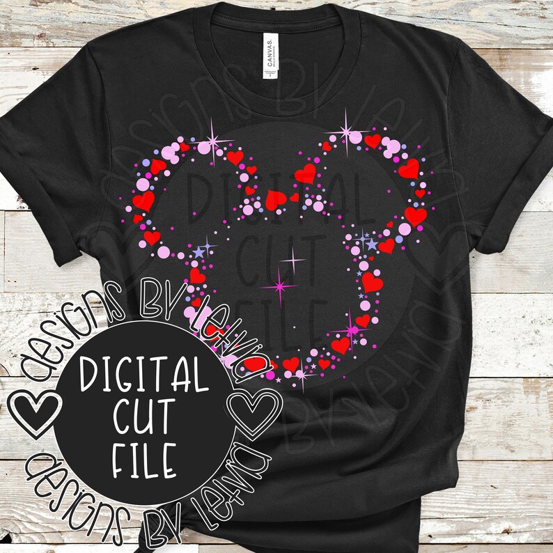 Download Mickey Head Hearts Disney St Valentines Layered SVG ...