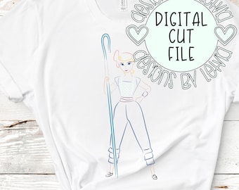 Toy Story 4 Bo Peep Outline, Layered SVG,  Bo Peep Sublimation Png, PNG, Bo Peep PNG, Bo Peep Dtf, Digital Cut File