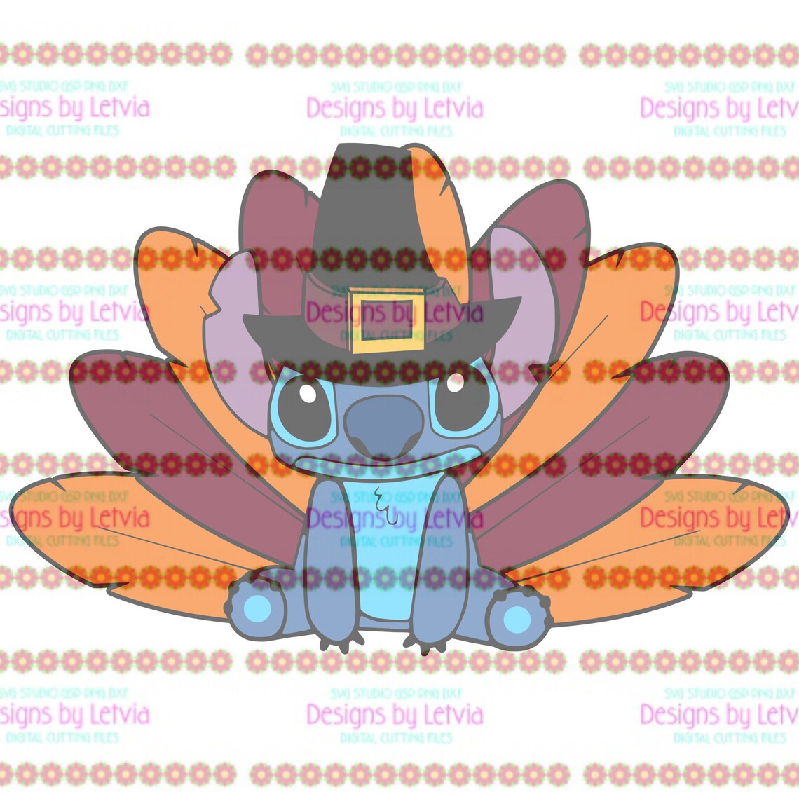Thanksgiving Turkey Stitch Disney SVG Digital Cut File | Etsy