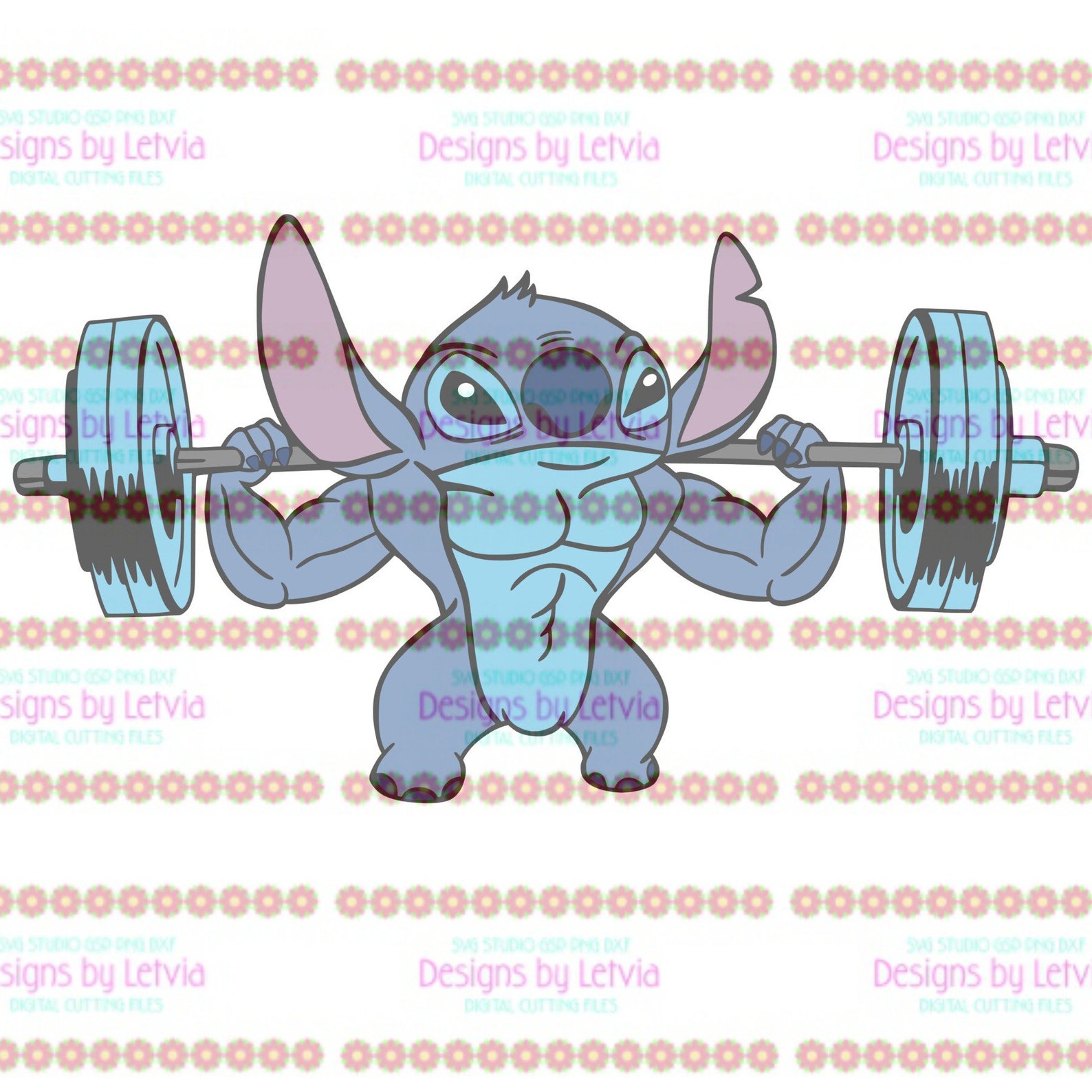 Stitch Workout Fitness Disney Lilo And Stitch Layered SVG Etsy