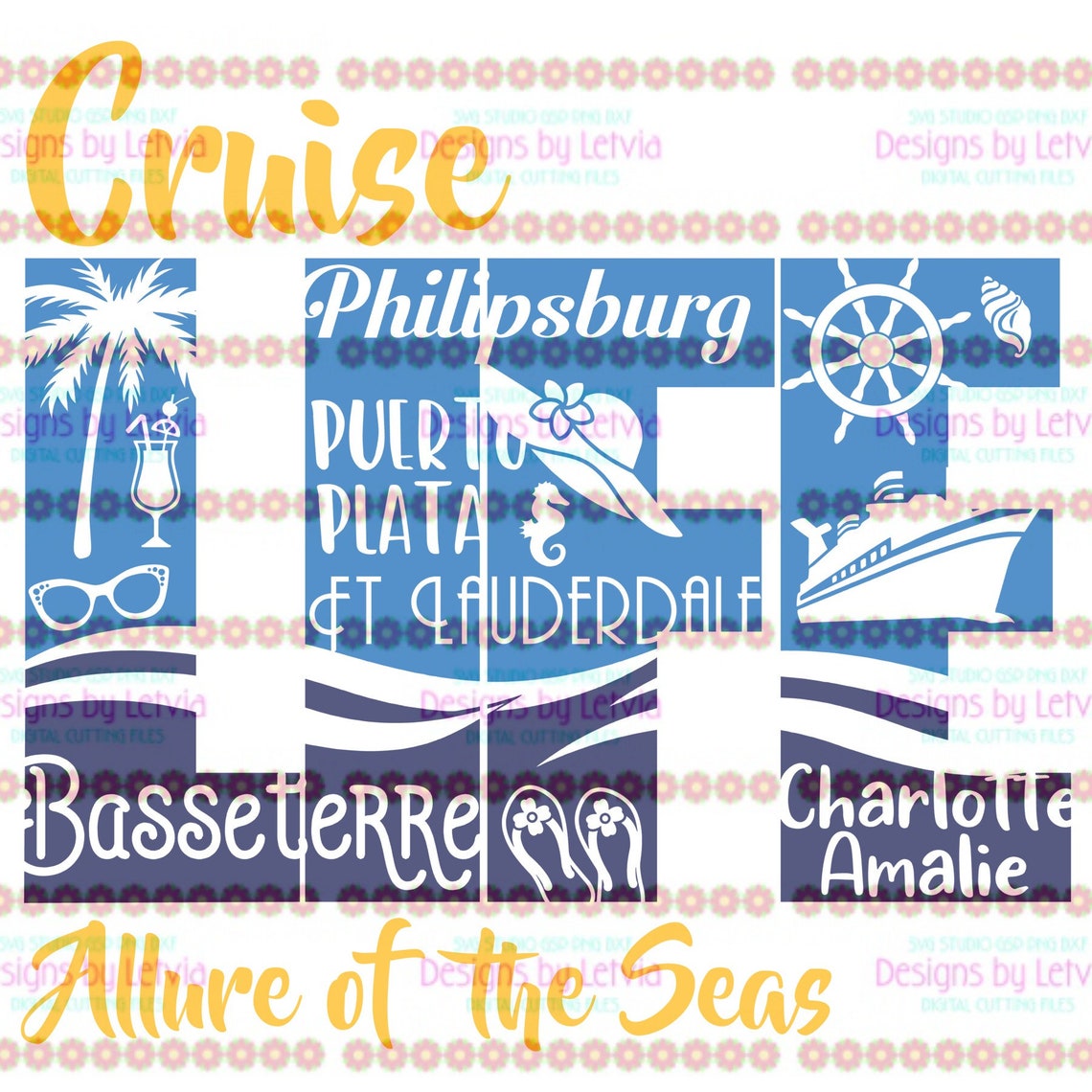 Royal Caribbean Allure Of The Seas Ft Lauderdale Puerto Plata | Etsy