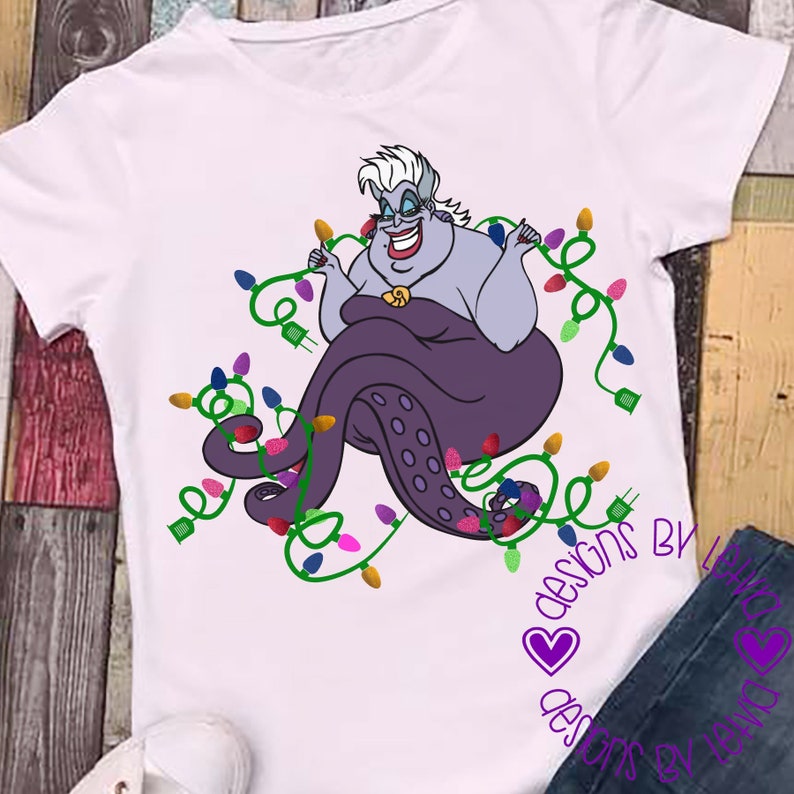 Download Disney Ursula Christmas Lights Little Mermaid SVG Digital ...