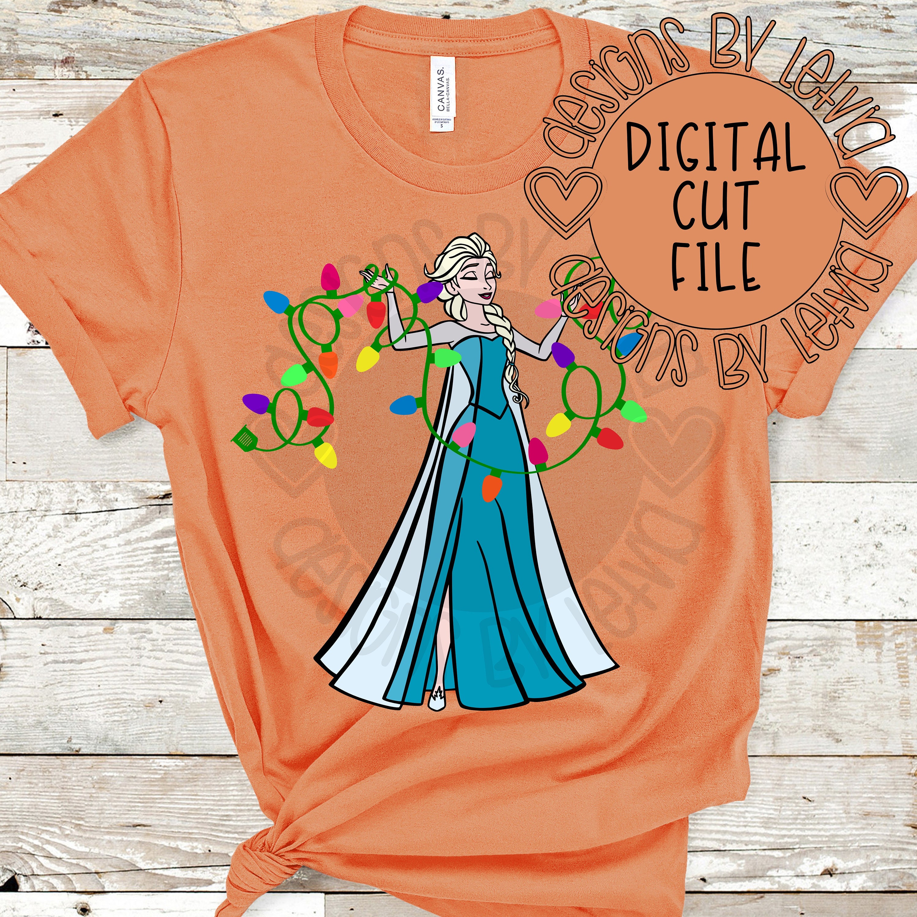 Download Elsa Christmas Lights Disney Frozen Layered SVG Digital ...