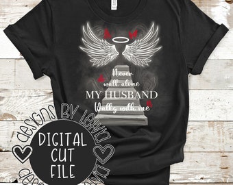 Never Walk Alone My Husband Walks With Me PNG, Husband Memorial PNG, Angel Wings. DTF File, Hand-Drawn, Screen Print Digital Download File