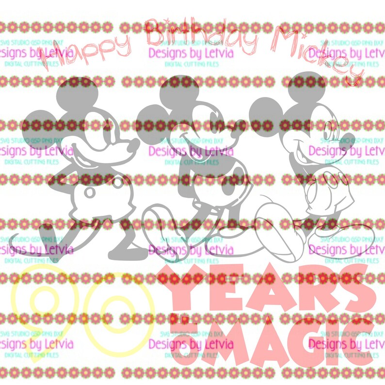 Download Mickey Mouse 90 Years Of Magic Happy Birthday Mickey SVG ...