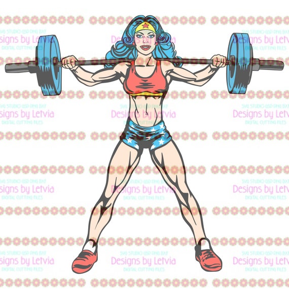 Download Wonder Woman Superhero Workout Fitness Weight Lifting Layered Etsy