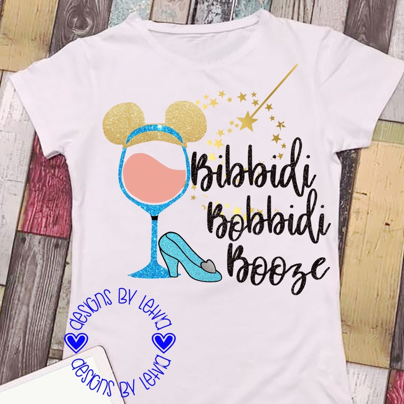 Download Disney Wine Glass Cinderella Bibbidi Bobbidi Booze SVG ...