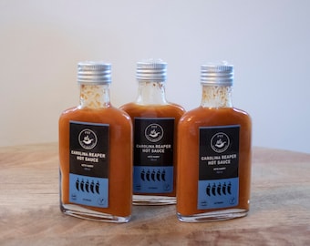 Carolina Reaper Hot Sauce - Homemade, Natural & Vegane Extreme Hot Sauce - 3er Pack - 3x 100 ml