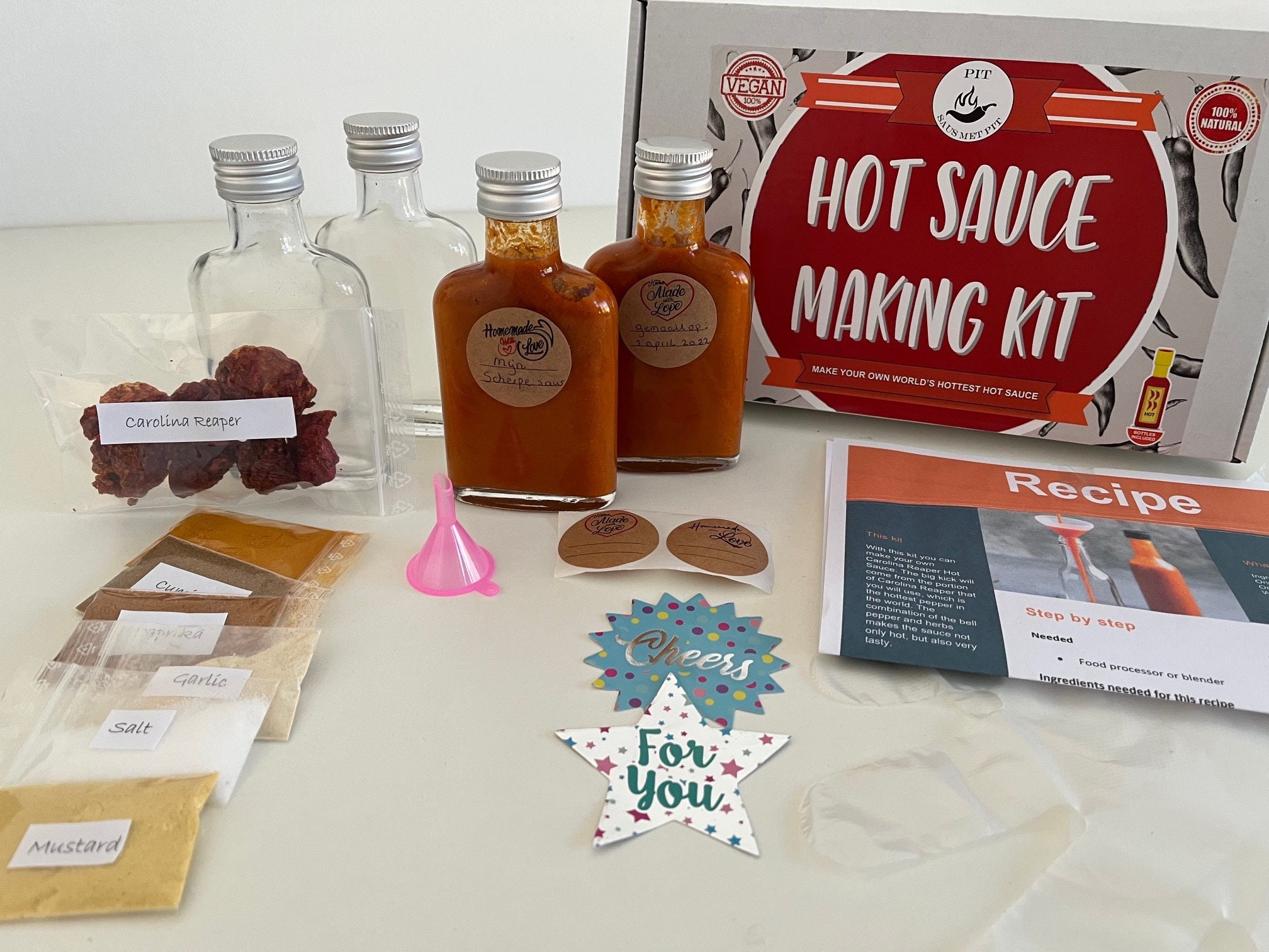 The Carolina Reaper Hot Sauce Kit Gift Set, Make Your Own