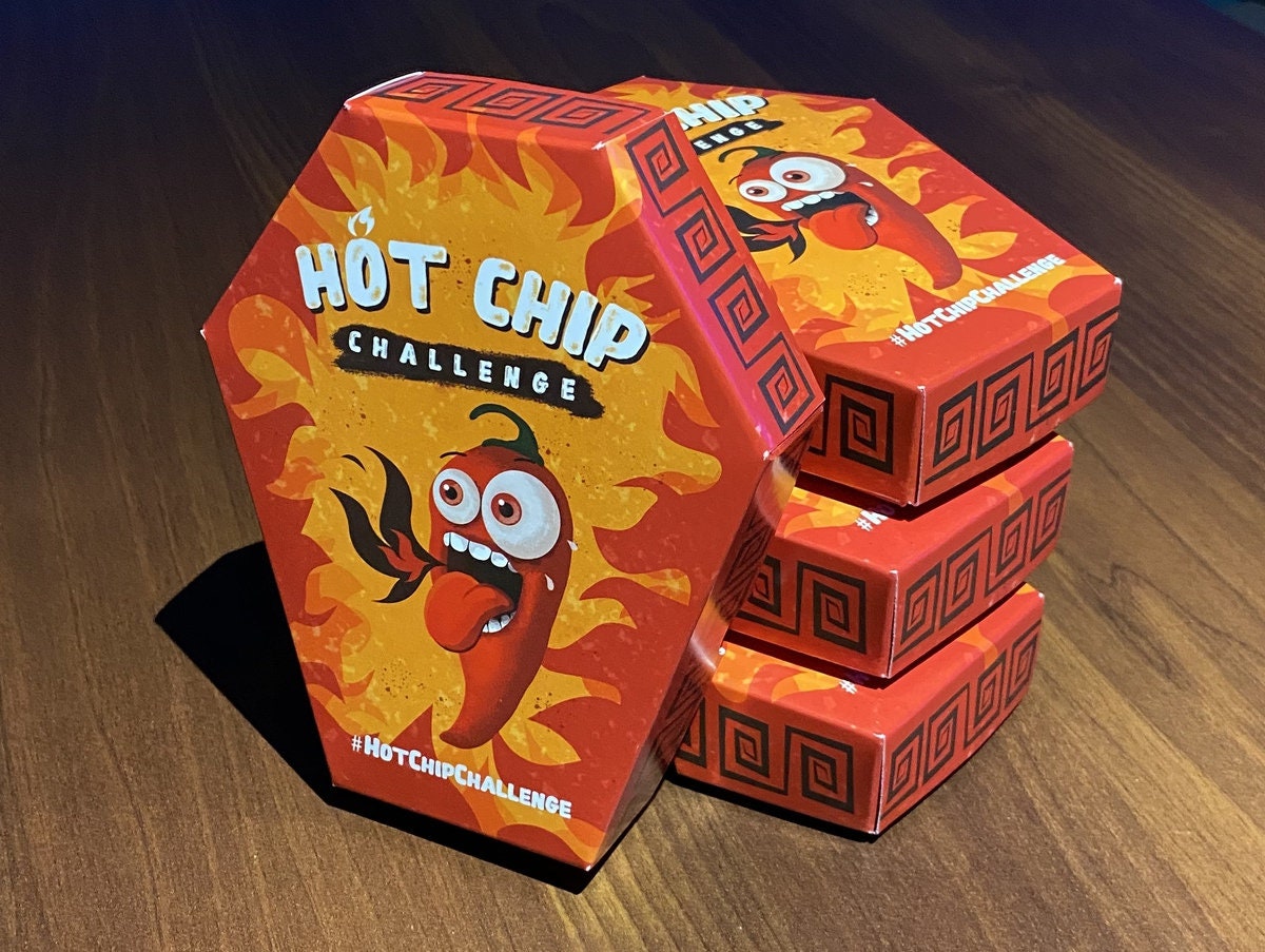 3 Pack of Hot Chip Challenge Spicy Challenge for Group of Friends,  Weddings, Bachelor Party, Birthday, Gift for Dad, Gift for Husband 