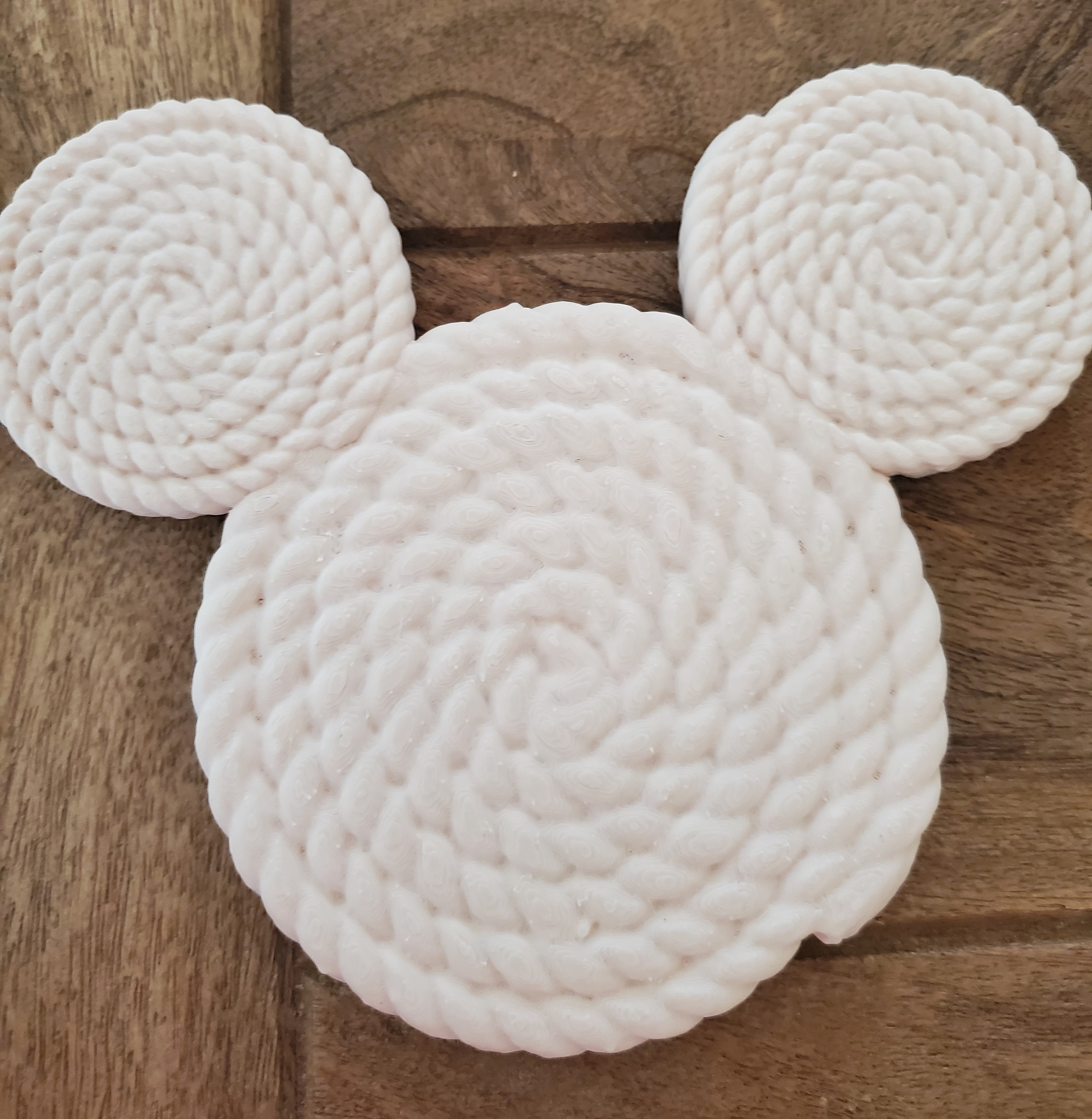 White & Gray Mickey & Minnie Mouse 4-Piece Ceramic Coaster Set