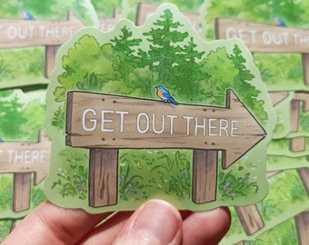 Get Out There Nature Lovers Vinyl Sticker