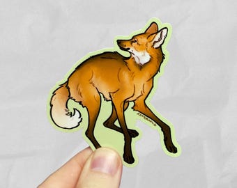Pegatina de vinilo de lobo de crin