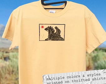 Camisetas recicladas con estampado de bloques COWBOY