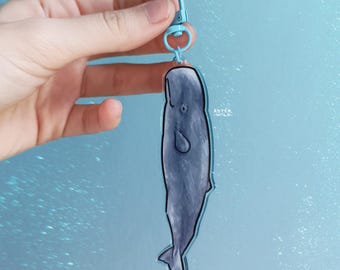 Llavero acrílico con dije de ballena