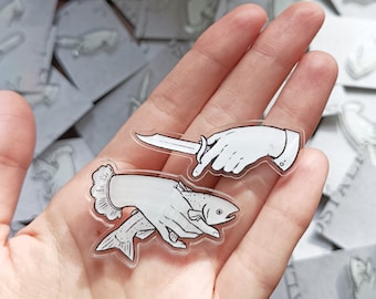 Hands Holding Things Acrylic Pins