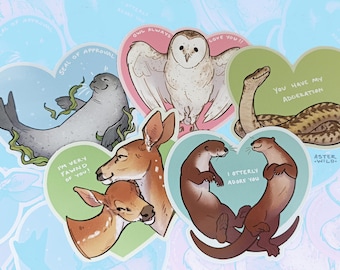 Animal Love Puns Cute Wildlife Vinyl Stickers