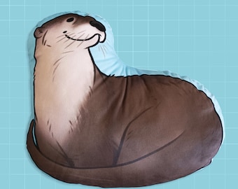 River Otter Shaped Pillow Case / Animal Pillow