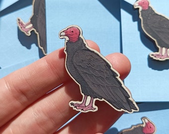 Turkey Vulture Wooden Pin