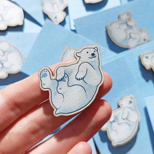 Polar Bear Wooden Pin